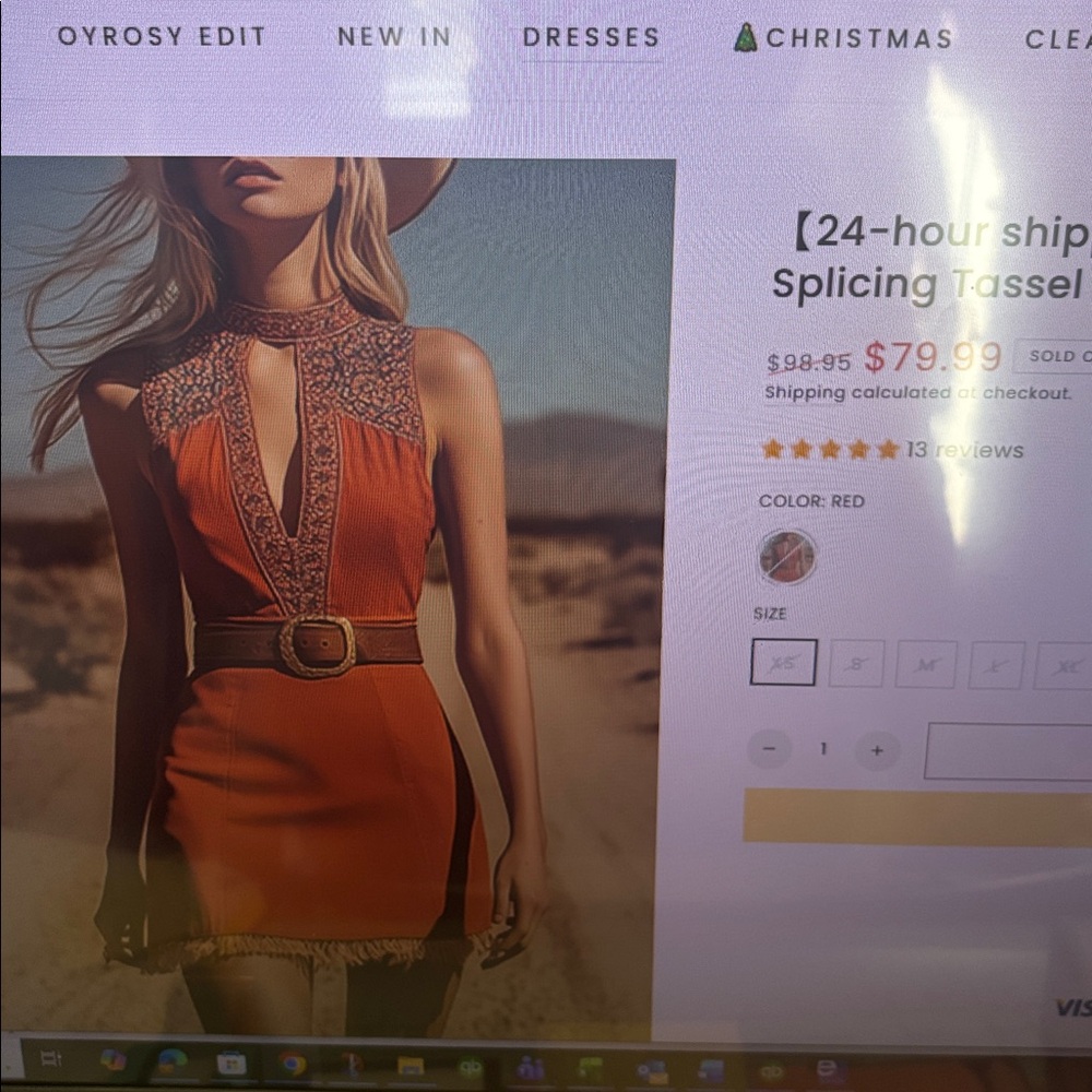 Lola Orange Embroidered Mini Dress - Picture 6 of 6